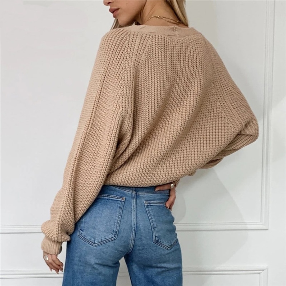 Knit Button Front V-neck Cardigan - Picture 16 of 16